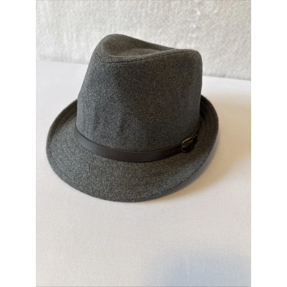 D&Y Wool Blend Gray Fedora Hat‎ Women's OS Boho Winter Classic Timeless Neutral